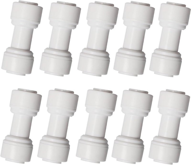 Madavoon Food-Grade Quick Connector Push-In Tube Fitting 3/8 inch Tube OD to 3/8 inch Tube OD push fit straight quick connect for RO water system (10pack) - Image 1